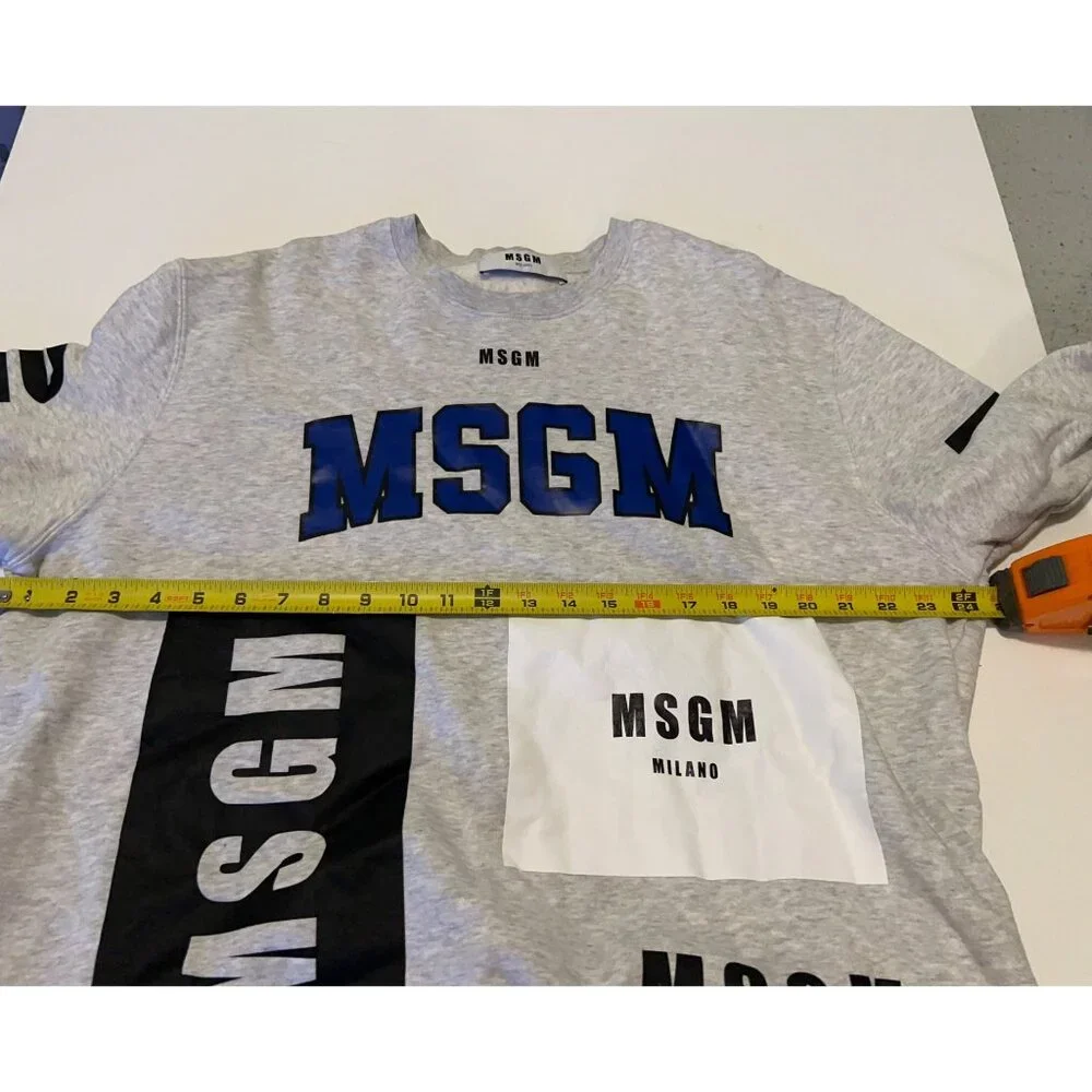 MSGM Milano Logo Sweatshirt Unisex Size M Pullover Crewneck Preppy Urban Hip Hop - Picture 3 of 8